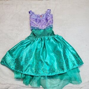 Disney Princess Teal Purple Ariel Mermaid Play Lightweight Dress Up Costume 7 8
